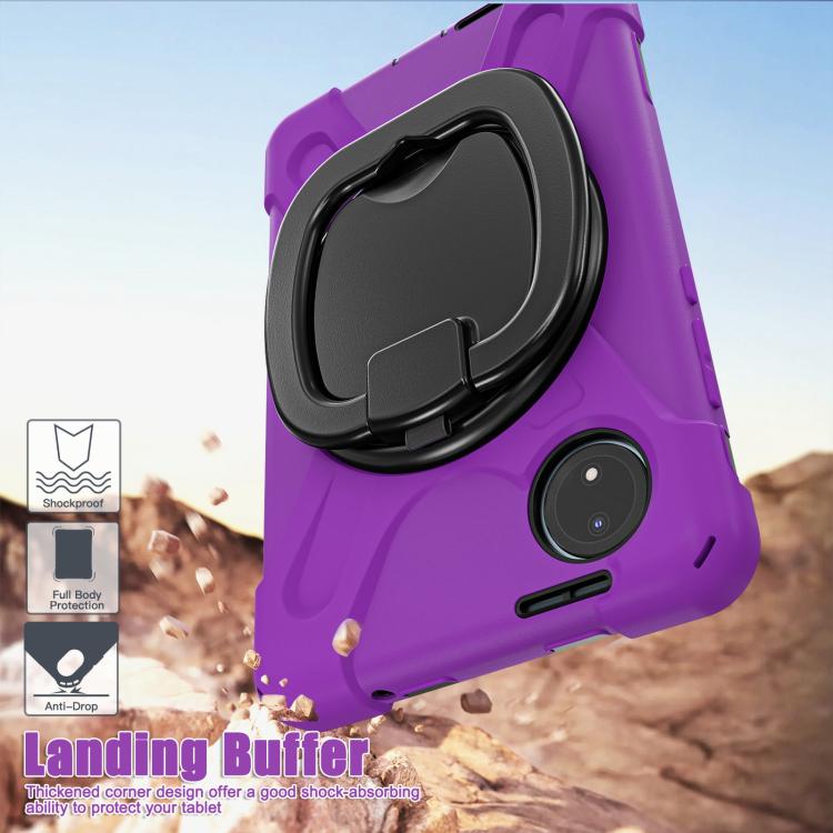 For Xiaomi Redmi Pad SE 8.7 Silicone Hybrid PC Tablet Case with Holder & Shoulder Strap
