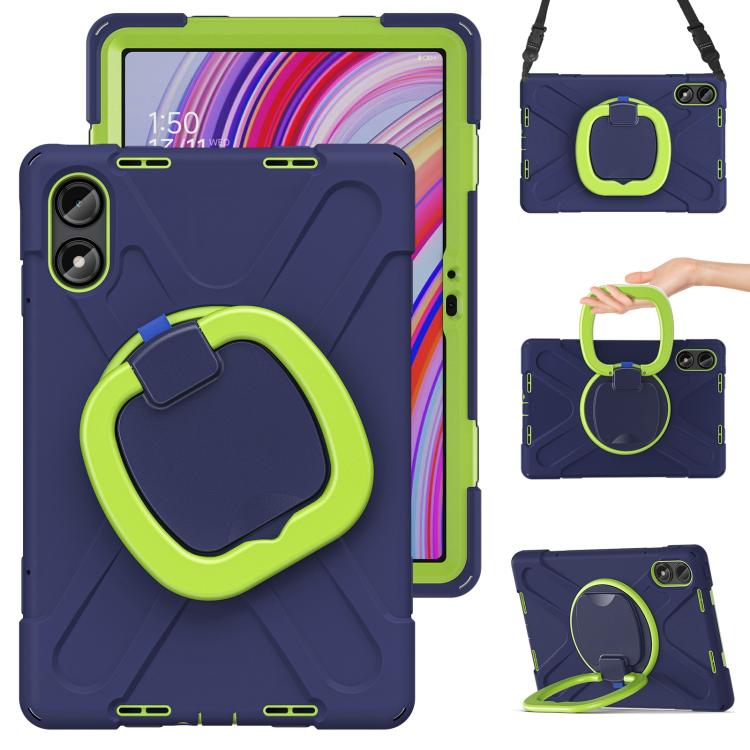 For Xiaomi Redmi Pad Pro 12.1 Silicone Hybrid PC Tablet Case with Holder & Shoulder Strap
