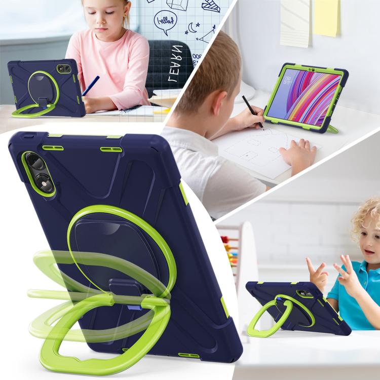 For Xiaomi Redmi Pad Pro 12.1 Silicone Hybrid PC Tablet Case with Holder & Shoulder Strap