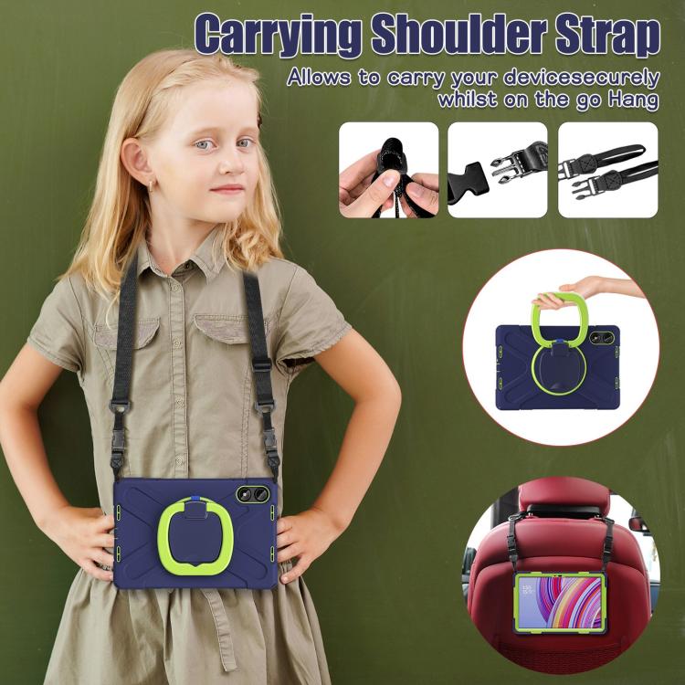 For Xiaomi Redmi Pad Pro 12.1 Silicone Hybrid PC Tablet Case with Holder & Shoulder Strap
