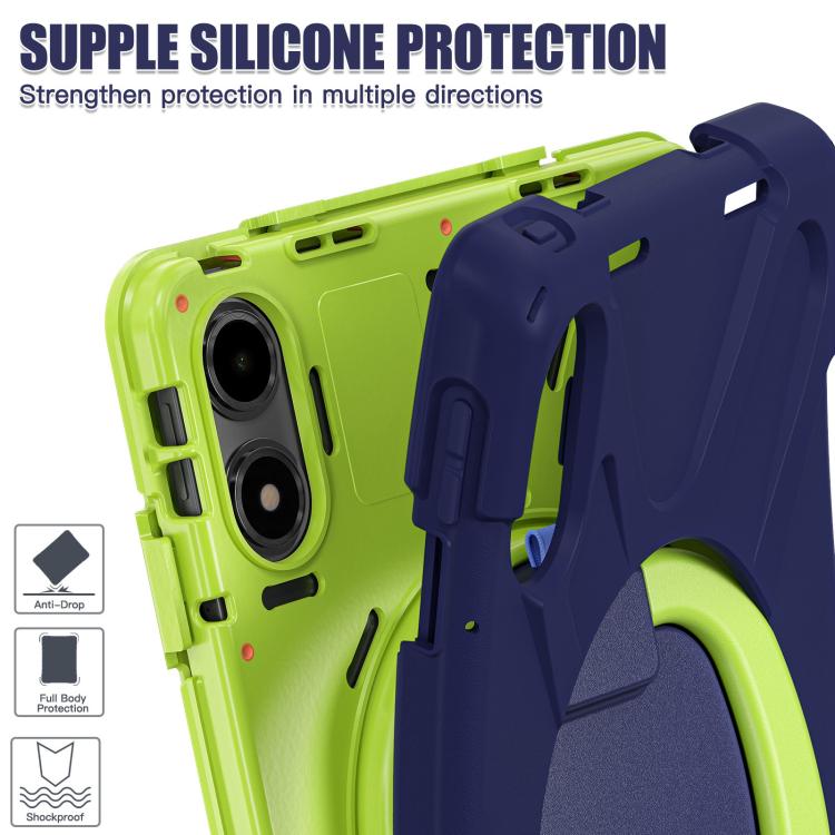 For Xiaomi Redmi Pad Pro 12.1 Silicone Hybrid PC Tablet Case with Holder & Shoulder Strap