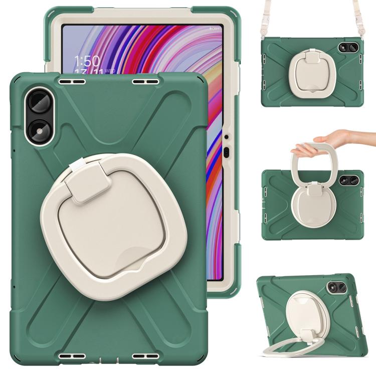 For Xiaomi Redmi Pad Pro 12.1 Silicone Hybrid PC Tablet Case with Holder & Shoulder Strap