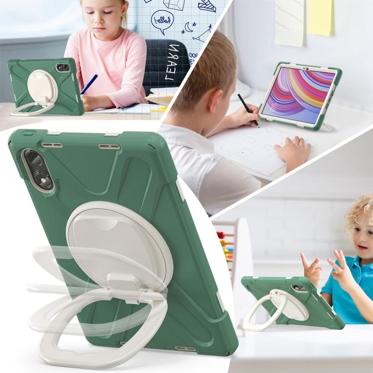 For Xiaomi Redmi Pad Pro 12.1 Silicone Hybrid PC Tablet Case with Holder & Shoulder Strap