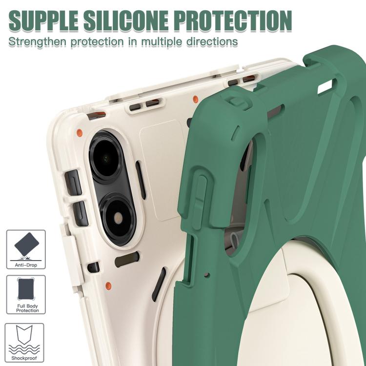 For Xiaomi Redmi Pad Pro 12.1 Silicone Hybrid PC Tablet Case with Holder & Shoulder Strap