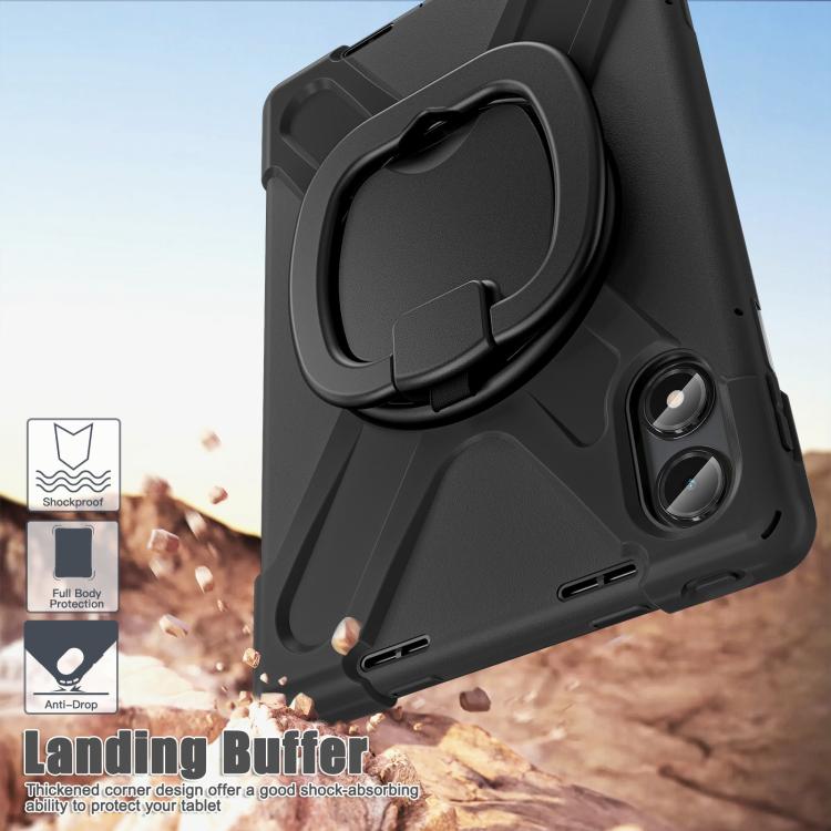 For Xiaomi Redmi Pad Pro 12.1 Silicone Hybrid PC Tablet Case with Holder & Shoulder Strap