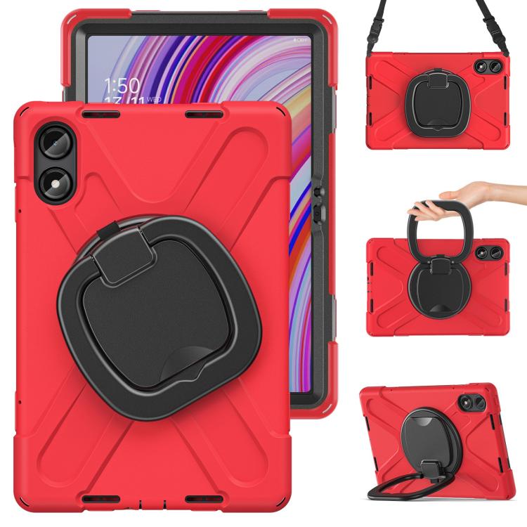 For Xiaomi Redmi Pad Pro 12.1 Silicone Hybrid PC Tablet Case with Holder & Shoulder Strap