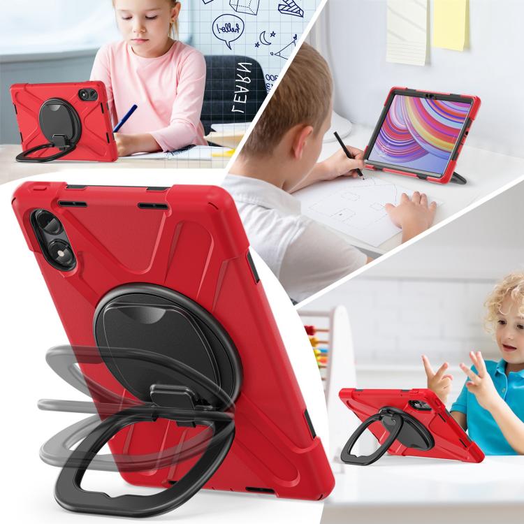 For Xiaomi Redmi Pad Pro 12.1 Silicone Hybrid PC Tablet Case with Holder & Shoulder Strap