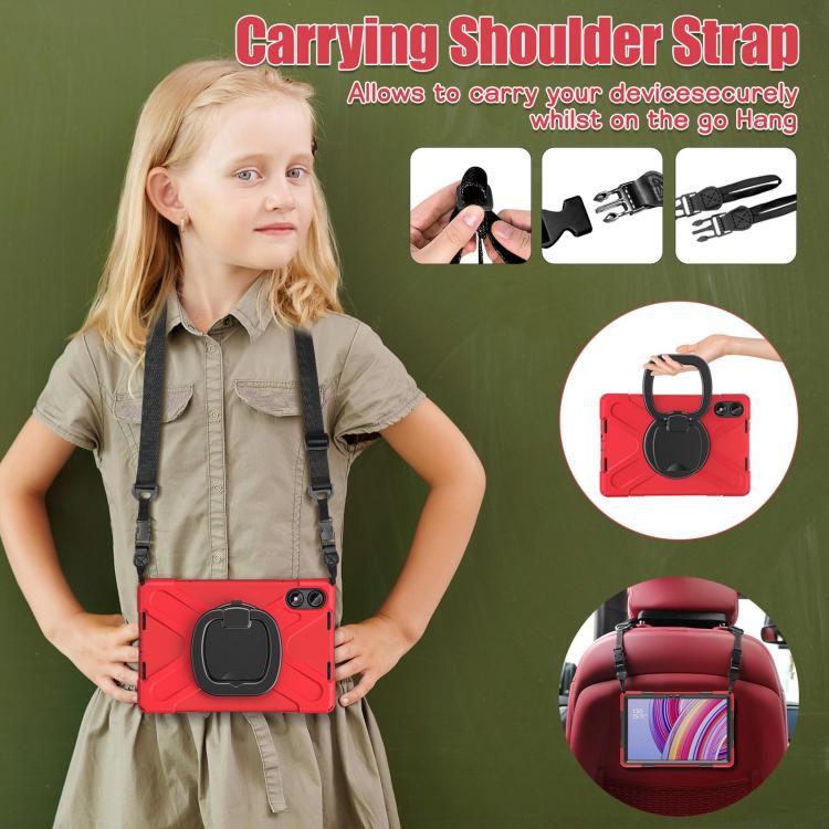 For Xiaomi Redmi Pad Pro 12.1 Silicone Hybrid PC Tablet Case with Holder & Shoulder Strap