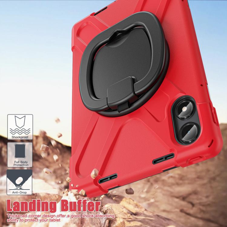 For Xiaomi Redmi Pad Pro 12.1 Silicone Hybrid PC Tablet Case with Holder & Shoulder Strap