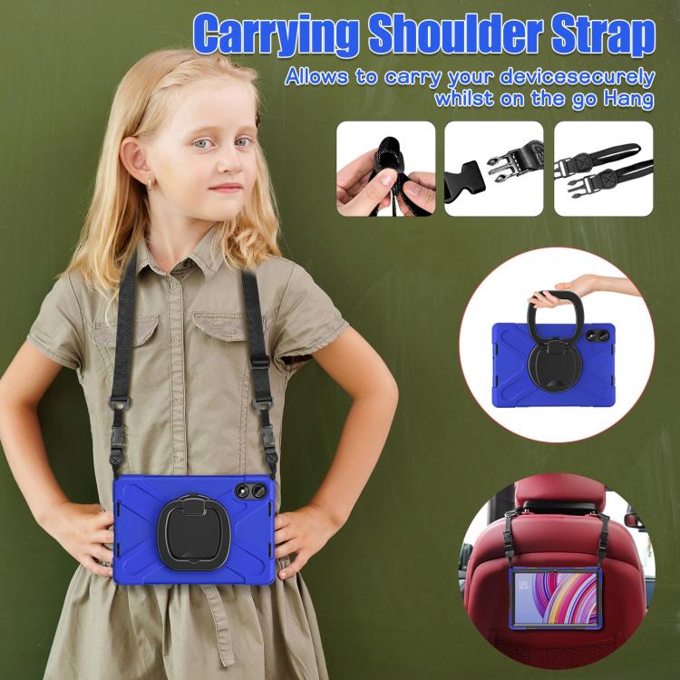 For Xiaomi Redmi Pad Pro 12.1 Silicone Hybrid PC Tablet Case with Holder & Shoulder Strap