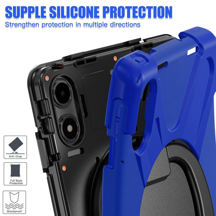 For Xiaomi Redmi Pad Pro 12.1 Silicone Hybrid PC Tablet Case with Holder & Shoulder Strap