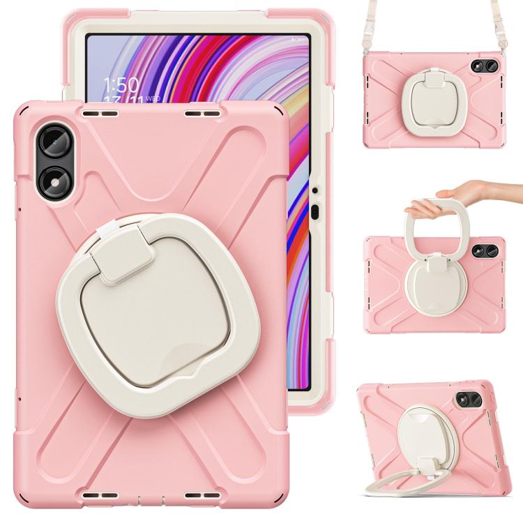 For Xiaomi Redmi Pad Pro 12.1 Silicone Hybrid PC Tablet Case with Holder & Shoulder Strap