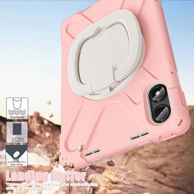 For Xiaomi Redmi Pad Pro 12.1 Silicone Hybrid PC Tablet Case with Holder & Shoulder Strap