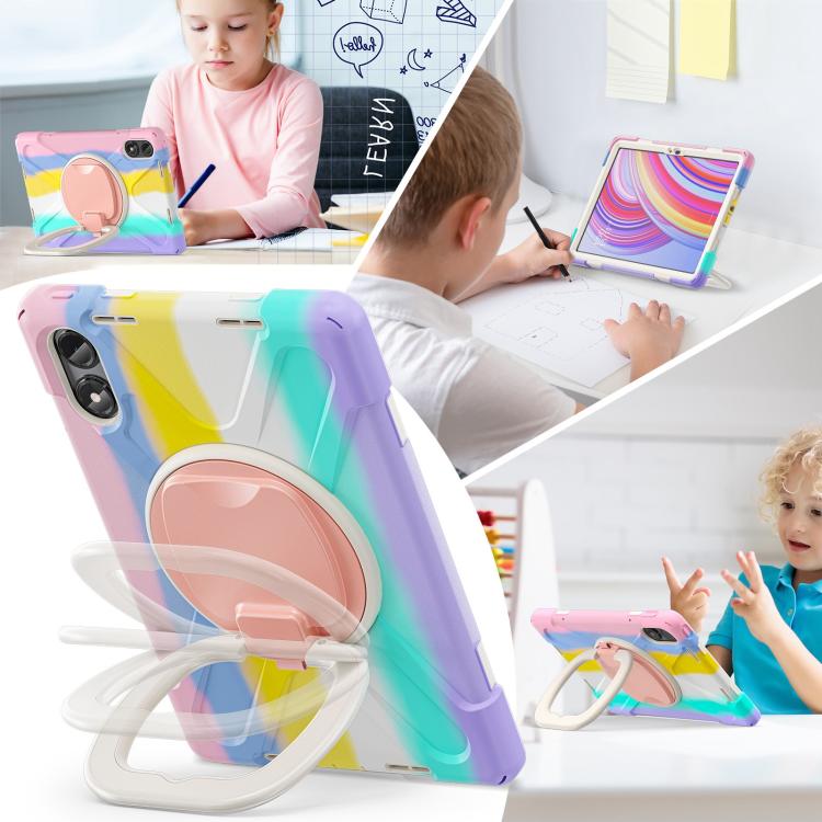 For Xiaomi Redmi Pad Pro 12.1 Silicone Hybrid PC Tablet Case with Holder & Shoulder Strap