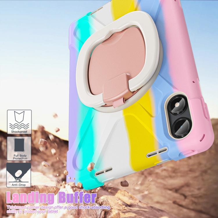 For Xiaomi Redmi Pad Pro 12.1 Silicone Hybrid PC Tablet Case with Holder & Shoulder Strap