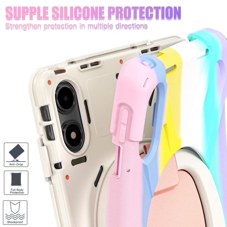 For Xiaomi Redmi Pad Pro 12.1 Silicone Hybrid PC Tablet Case with Holder & Shoulder Strap