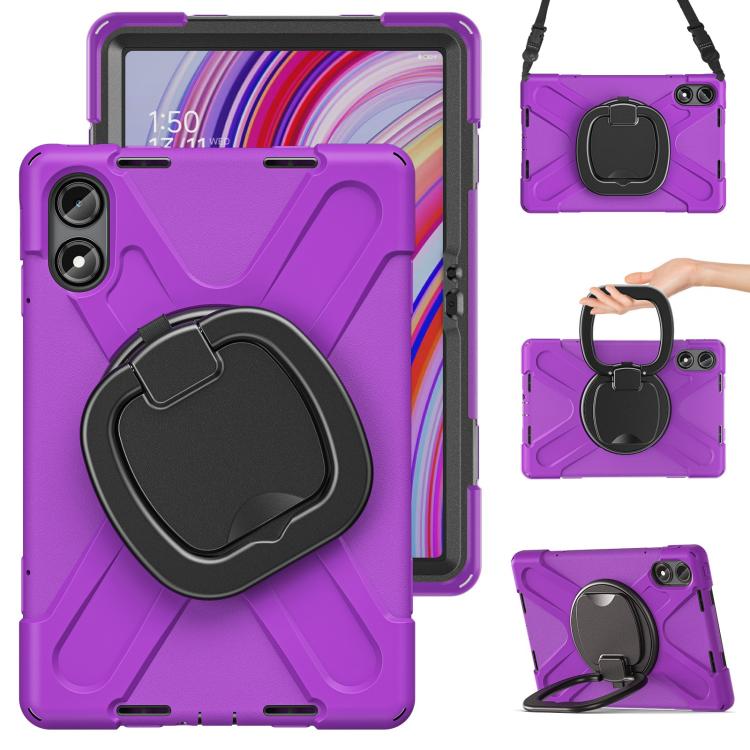For Xiaomi Redmi Pad Pro 12.1 Silicone Hybrid PC Tablet Case with Holder & Shoulder Strap