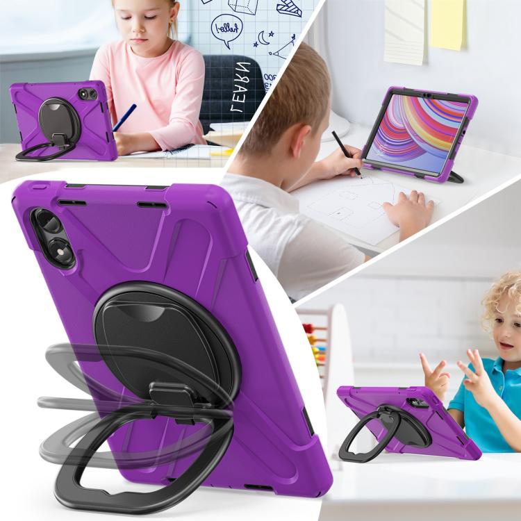 For Xiaomi Redmi Pad Pro 12.1 Silicone Hybrid PC Tablet Case with Holder & Shoulder Strap