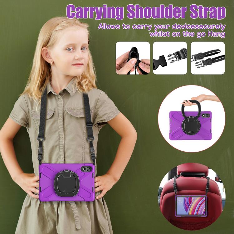 For Xiaomi Redmi Pad Pro 12.1 Silicone Hybrid PC Tablet Case with Holder & Shoulder Strap