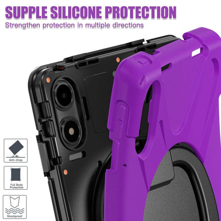 For Xiaomi Redmi Pad Pro 12.1 Silicone Hybrid PC Tablet Case with Holder & Shoulder Strap