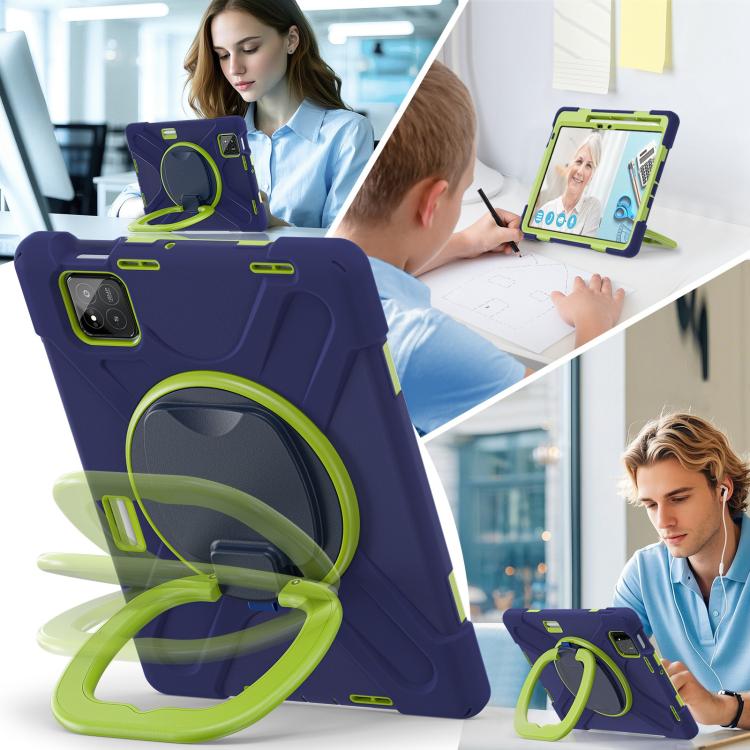For Xiaomi Pad 7 / 7 Pro Silicone Hybrid PC Tablet Case with Holder & Shoulder Strap