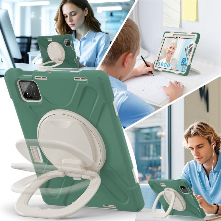 For Xiaomi Pad 7 / 7 Pro Silicone Hybrid PC Tablet Case with Holder & Shoulder Strap
