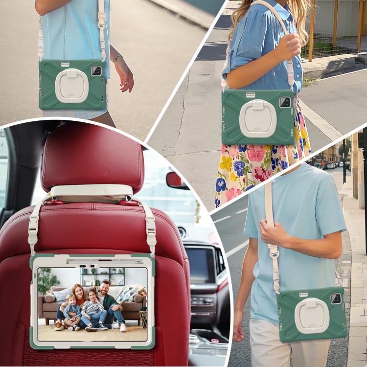 For Xiaomi Pad 7 / 7 Pro Silicone Hybrid PC Tablet Case with Holder & Shoulder Strap