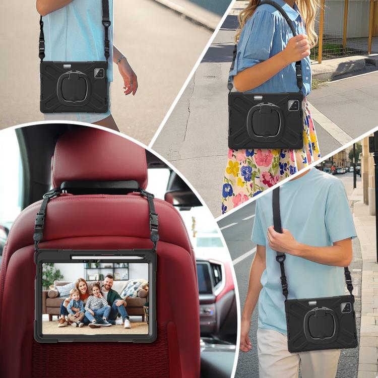 For Xiaomi Pad 7 / 7 Pro Silicone Hybrid PC Tablet Case with Holder & Shoulder Strap