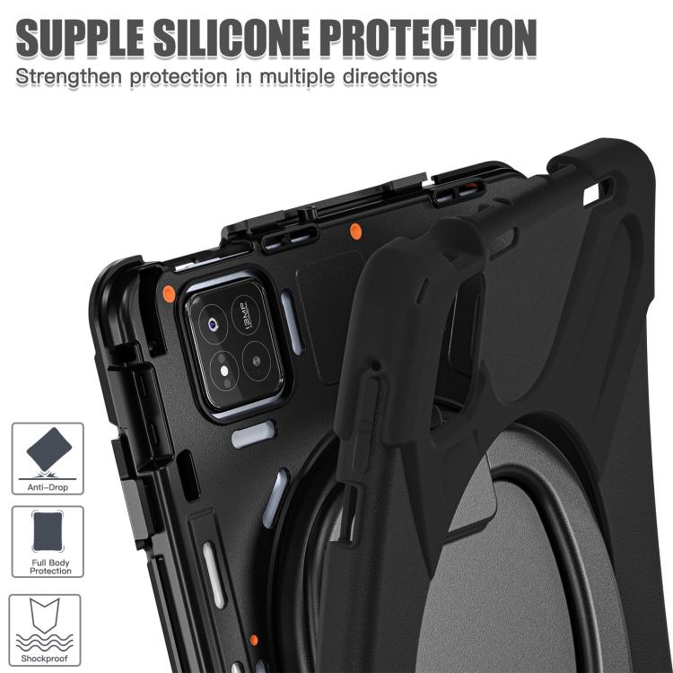 For Xiaomi Pad 7 / 7 Pro Silicone Hybrid PC Tablet Case with Holder & Shoulder Strap