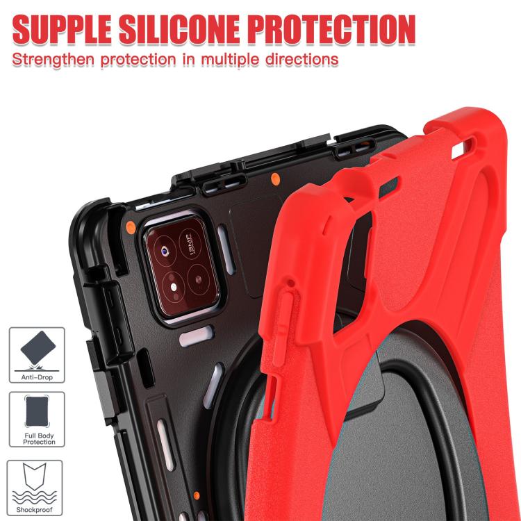 For Xiaomi Pad 7 / 7 Pro Silicone Hybrid PC Tablet Case with Holder & Shoulder Strap