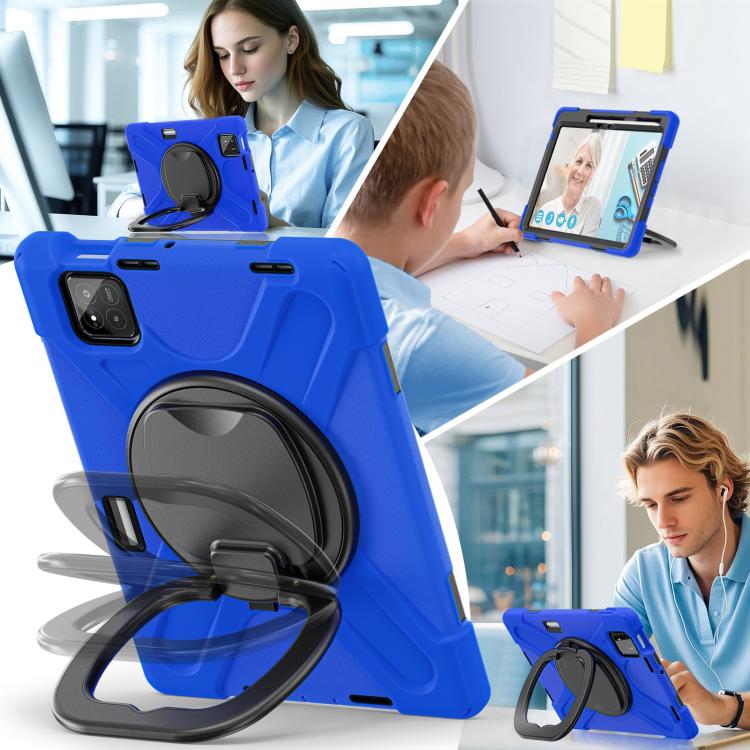 For Xiaomi Pad 7 / 7 Pro Silicone Hybrid PC Tablet Case with Holder & Shoulder Strap
