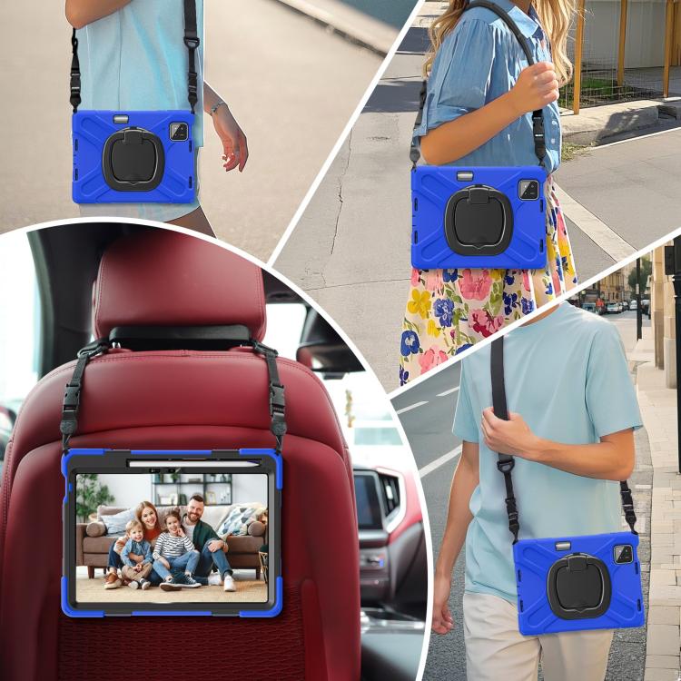 For Xiaomi Pad 7 / 7 Pro Silicone Hybrid PC Tablet Case with Holder & Shoulder Strap