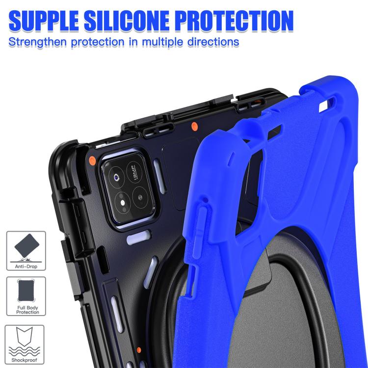 For Xiaomi Pad 7 / 7 Pro Silicone Hybrid PC Tablet Case with Holder & Shoulder Strap