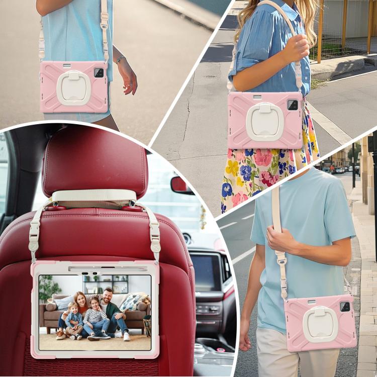 For Xiaomi Pad 7 / 7 Pro Silicone Hybrid PC Tablet Case with Holder & Shoulder Strap