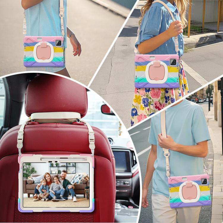 For Xiaomi Pad 7 / 7 Pro Silicone Hybrid PC Tablet Case with Holder & Shoulder Strap