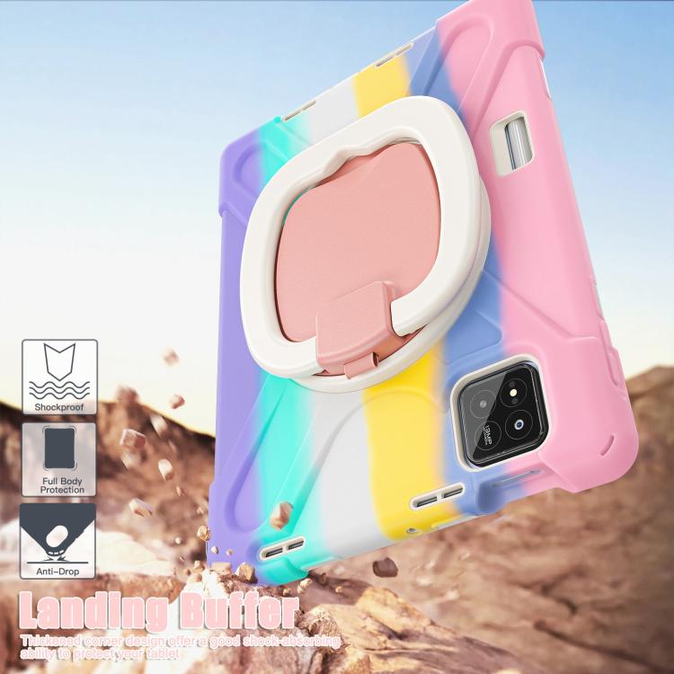 For Xiaomi Pad 7 / 7 Pro Silicone Hybrid PC Tablet Case with Holder & Shoulder Strap