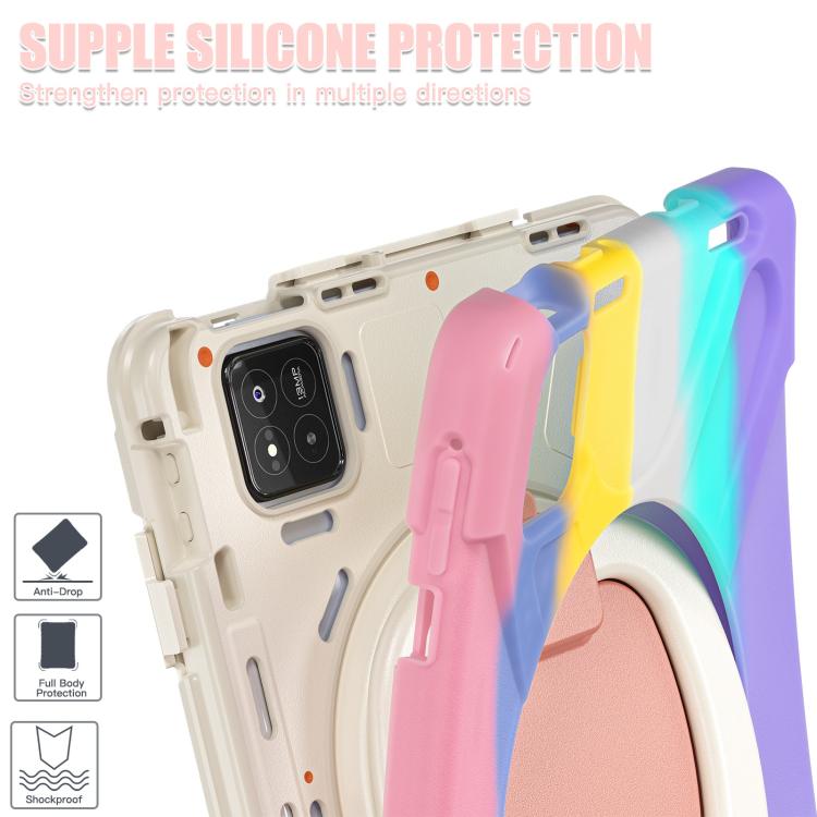 For Xiaomi Pad 7 / 7 Pro Silicone Hybrid PC Tablet Case with Holder & Shoulder Strap