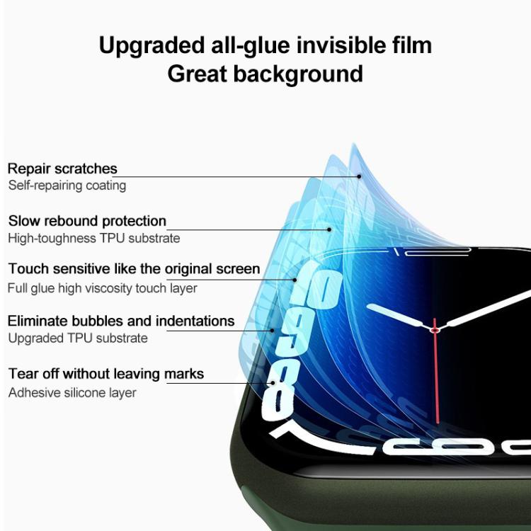 For Apple Watch Series 9 / 8 / 7 41mm Soft Hydrogel Film Watch Screen Protector with Locator