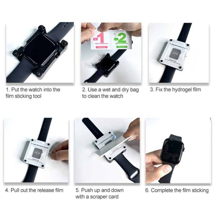 For Apple Watch Series 6 / 5 / 4 / SE 44mm Soft Hydrogel Film Watch Screen Protector with Locator