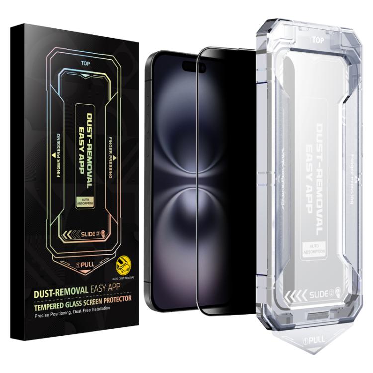 For iPhone 16 Plus / 15 Plus Easy Install Privacy Tempered Glass Film