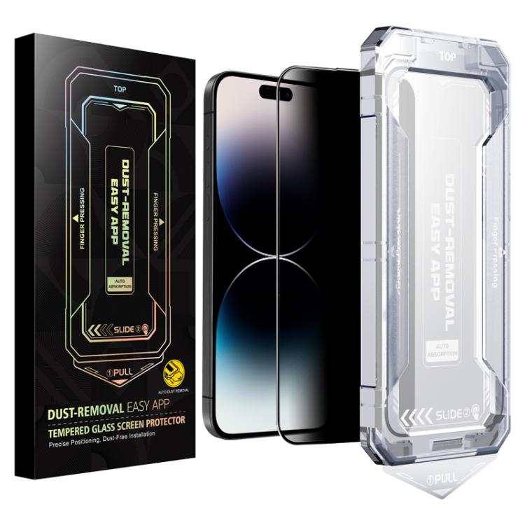 For iPhone 14 Pro Max Easy Install Privacy Tempered Glass Film