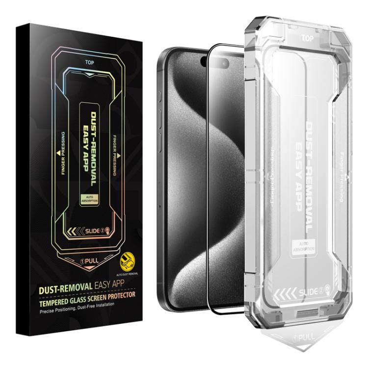 For iPhone 15 Pro Max Easy Install HD Tempered Glass Film