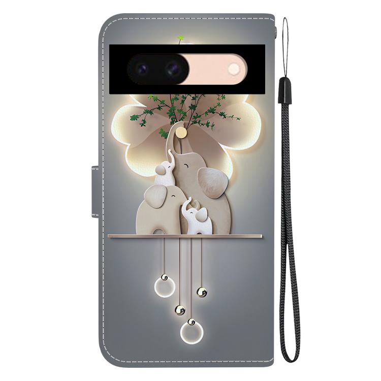 For Google Pixel 8a Crystal Texture Colored Drawing Leather Phone Case