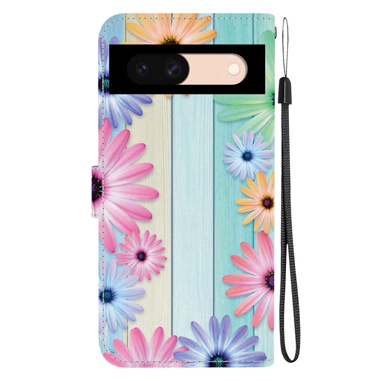 For Google Pixel 8a Crystal Texture Colored Drawing Leather Phone Case