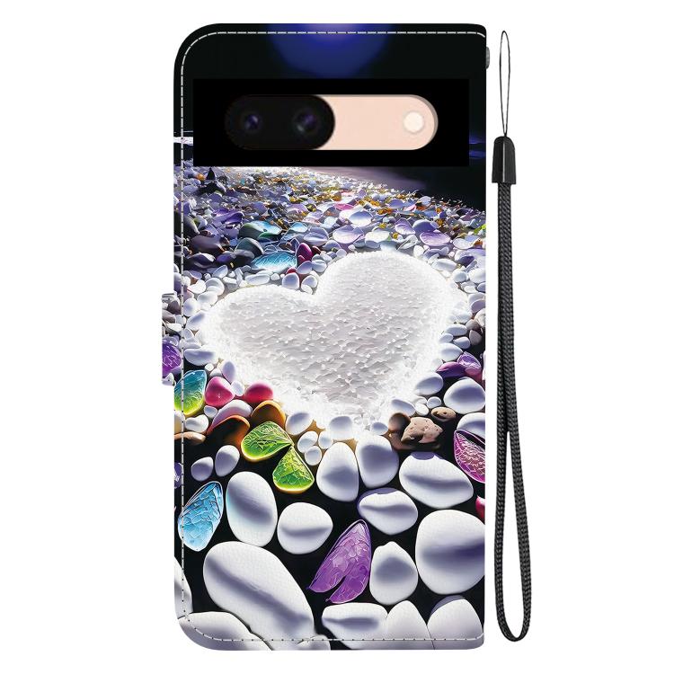 For Google Pixel 8a Crystal Texture Colored Drawing Leather Phone Case