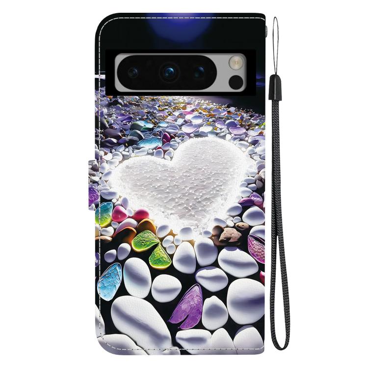 For Google Pixel 8 Pro Crystal Texture Colored Drawing Leather Phone Case
