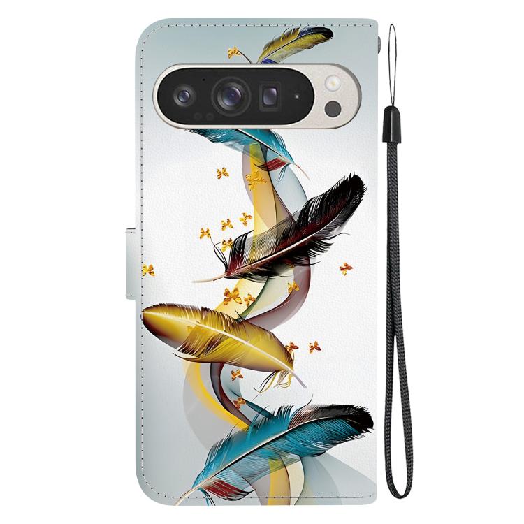 For Google Pixel 9 Pro XL Crystal Texture Colored Drawing Leather Phone Case