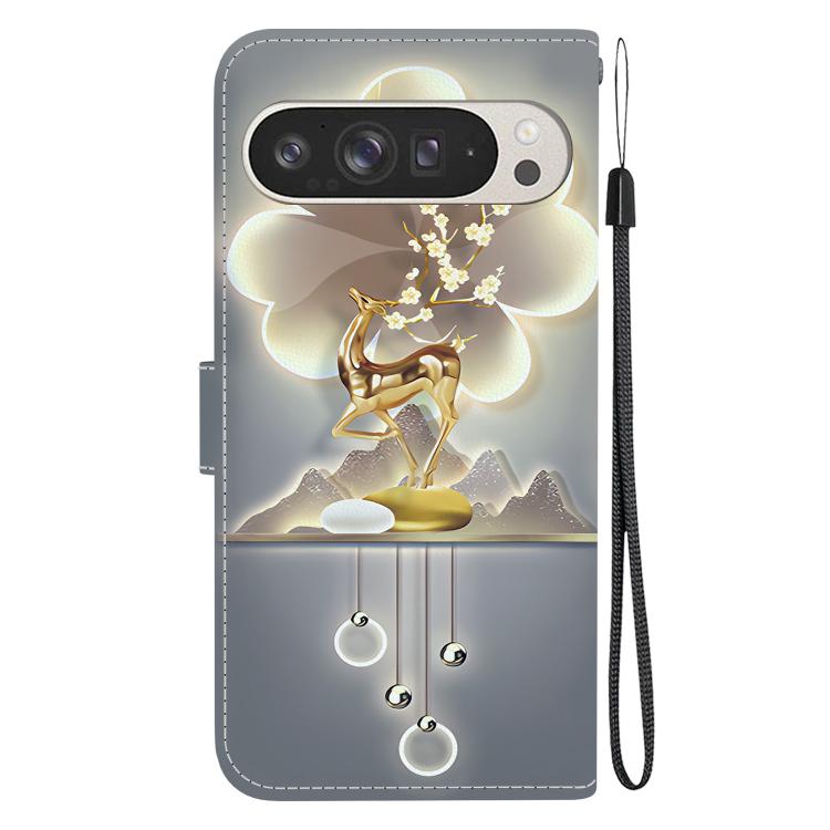 For Google Pixel 9 Pro XL Crystal Texture Colored Drawing Leather Phone Case