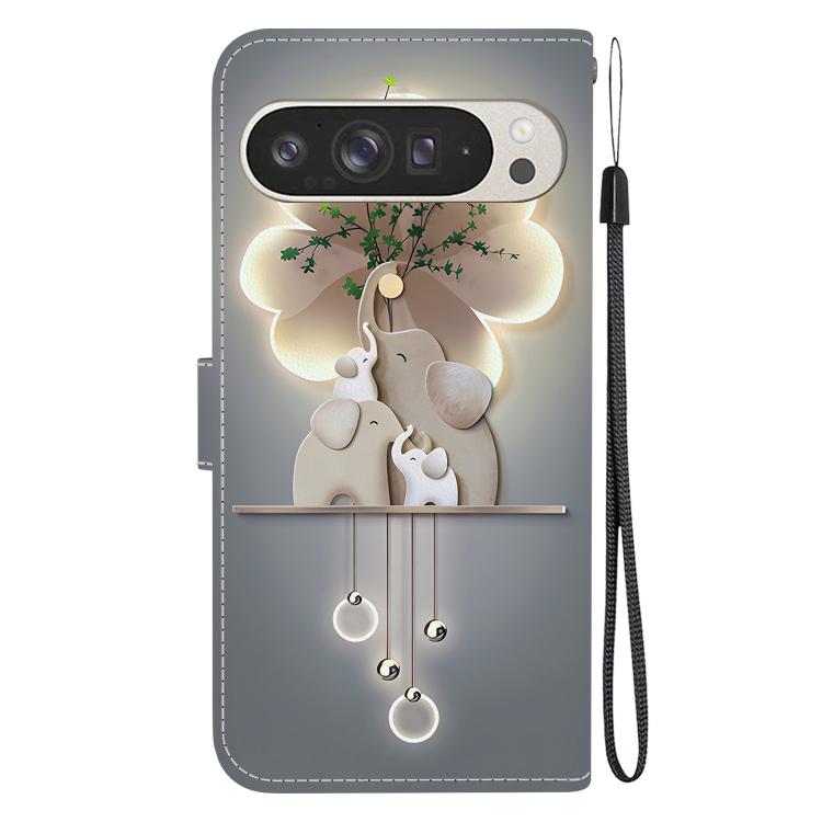 For Google Pixel 9 Pro XL Crystal Texture Colored Drawing Leather Phone Case