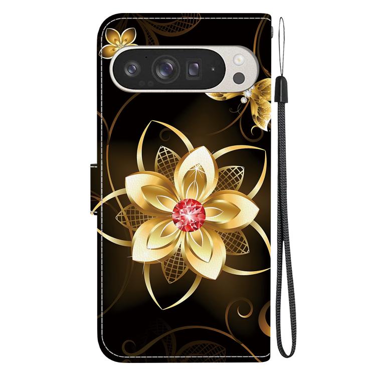For Google Pixel 9 Pro XL Crystal Texture Colored Drawing Leather Phone Case